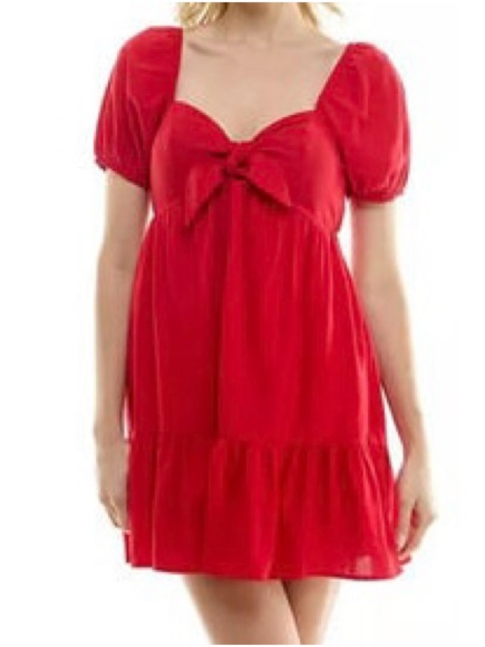 Speechless Red Mini Dress with Front Bow